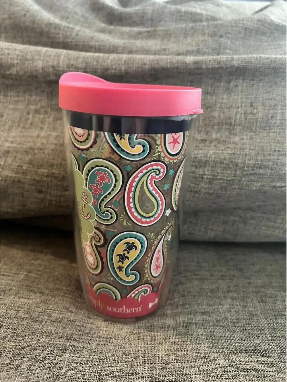 Tervis Tumbler x Simply Southern Hope Anchors The Soul Paisley 16oz Pink Lid